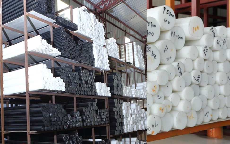 Sẵn kho cây nhựa PE, HDPE màu đen, màu trắng